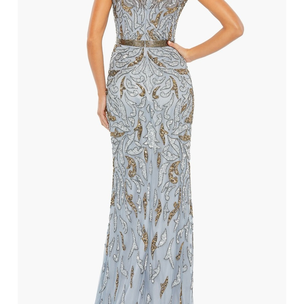 Mac Duggal Silver and Gold Embellished Dress - Picture 3 of 5